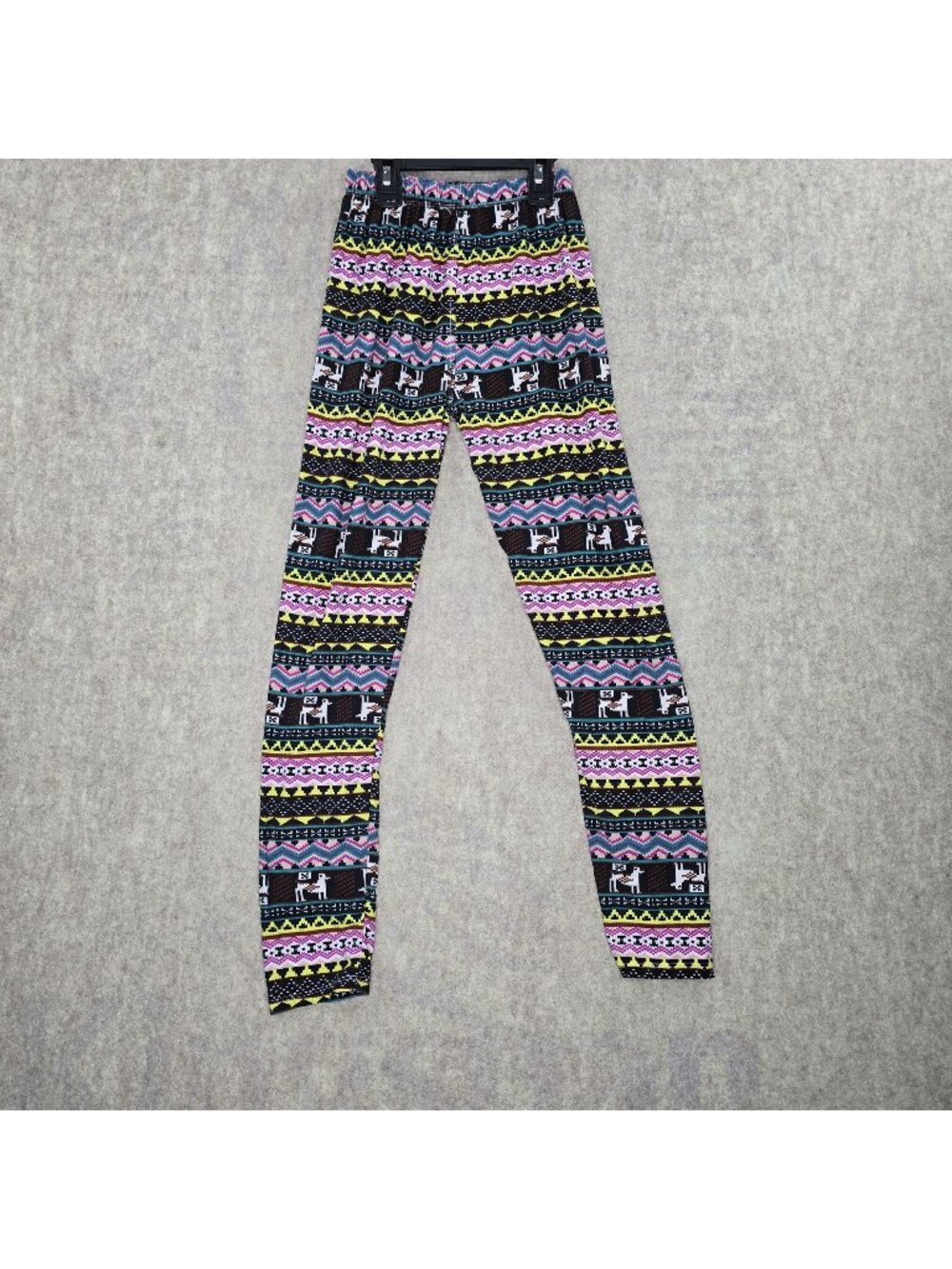J & K Womens Leggings Multicolor Size S Elastic Waist Knit Geometric Print